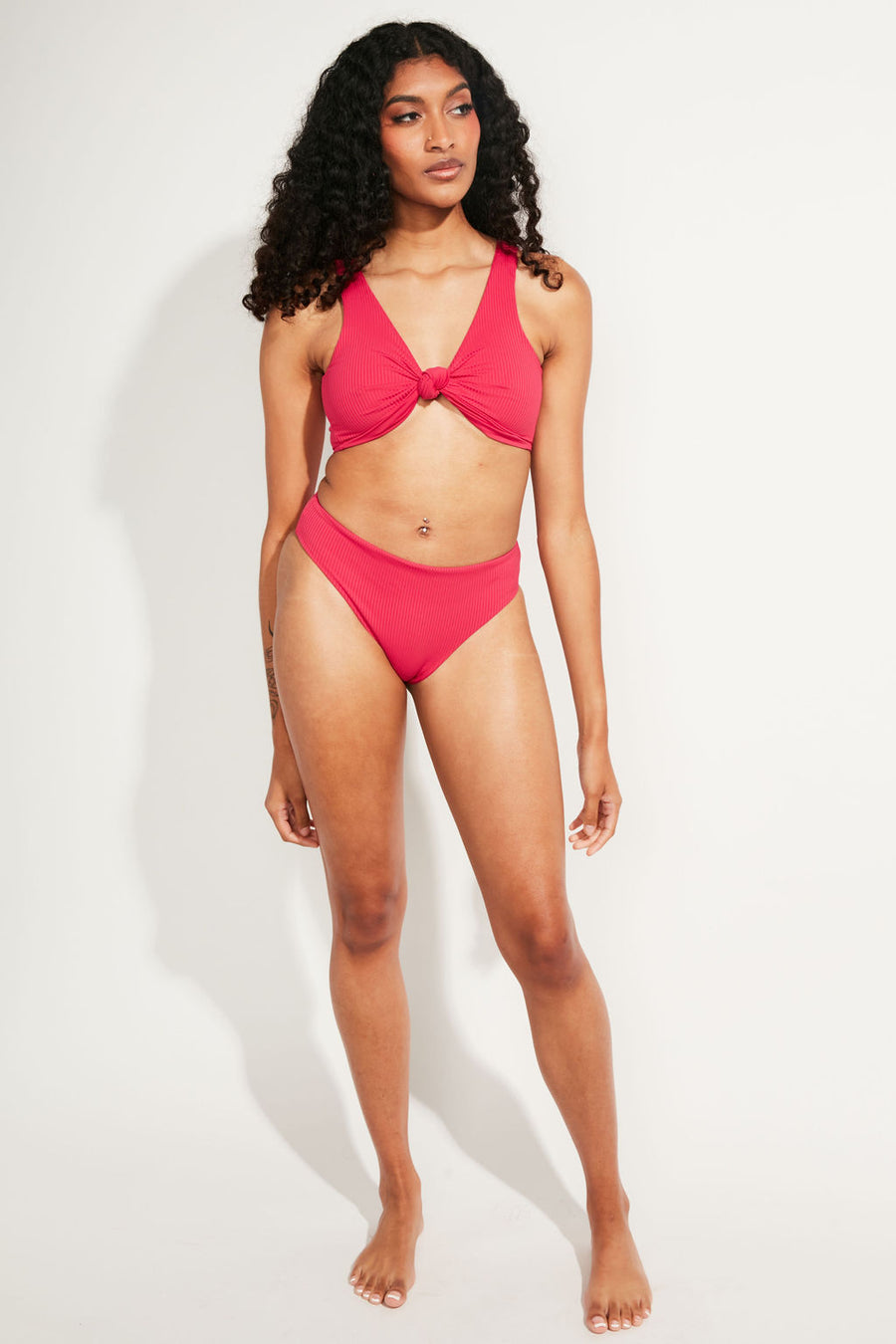 Georgia High Cut Heart Pink Plus High Cut Bikini, 1X-4X